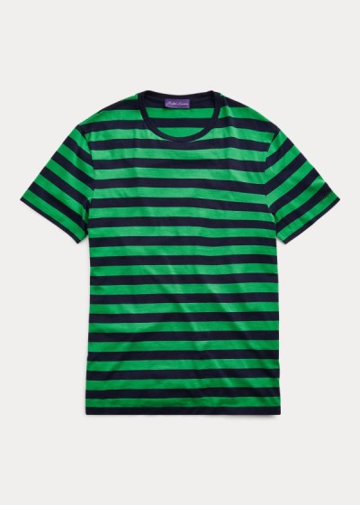 Men's Ralph Lauren Striped Lisle T Shirts | 963847KHR